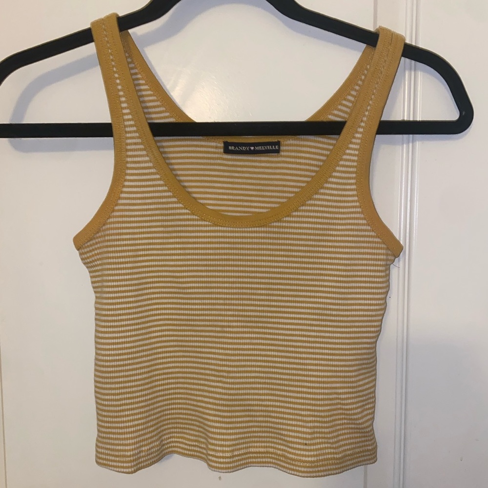 Brandy Striped Yellow Tank Top